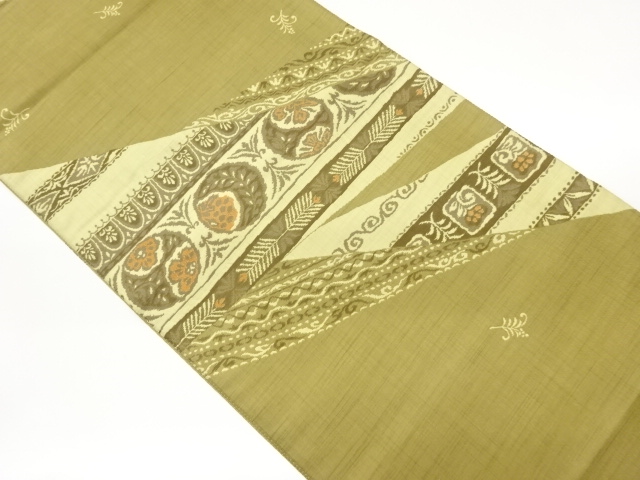 JAPANESE FUKURO OBI / WOVEN FLORAL PLANTS